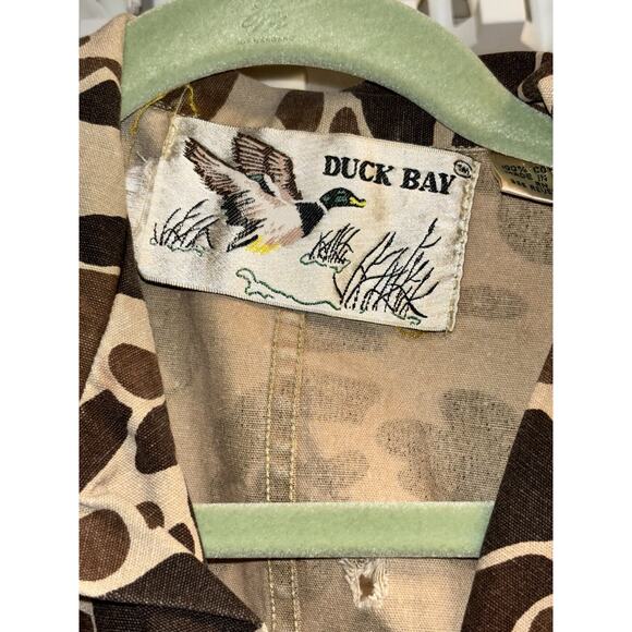 Vtg Duck Bay Duck Coveralls Camo Cotton Unlined Size M 80s 90s Hunting Gear READ - Picture 2 of 16